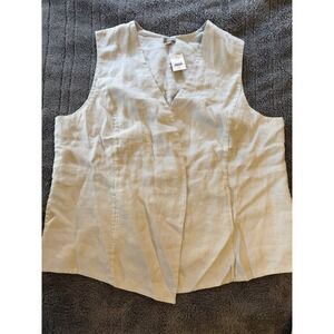 J Jill 100% Linen Vest Gray Nwt Size 3x